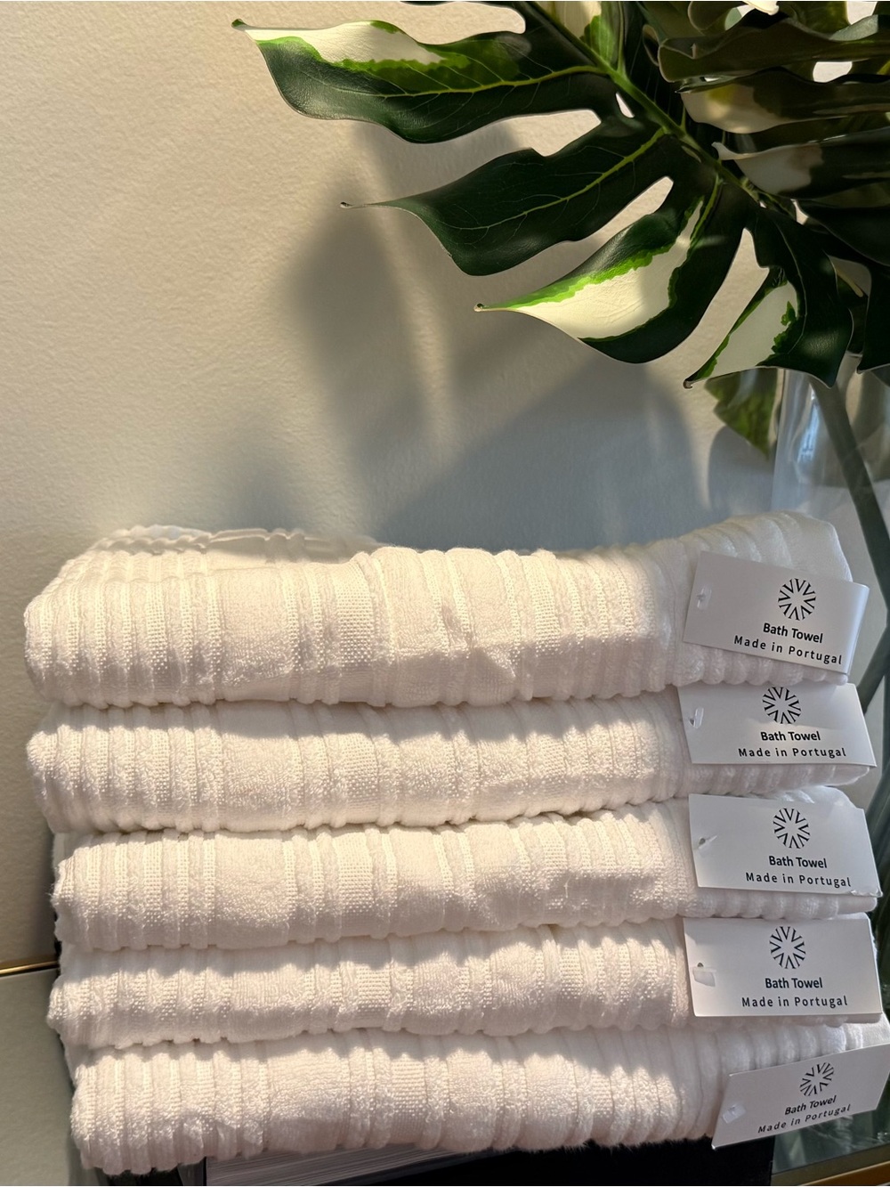 Bath Towel Stack - White Made in Portugal